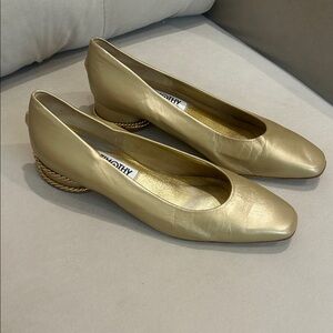 Timothy Hitsman Gold Flats with Unique gold snake Heel detail